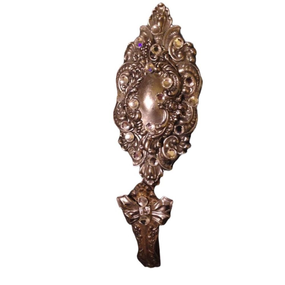 Antique Silver Repurposed Hanger With Crystals